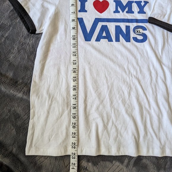 New Vans Womens XL White Ring Neck Tshirt - Picture 2 of 5